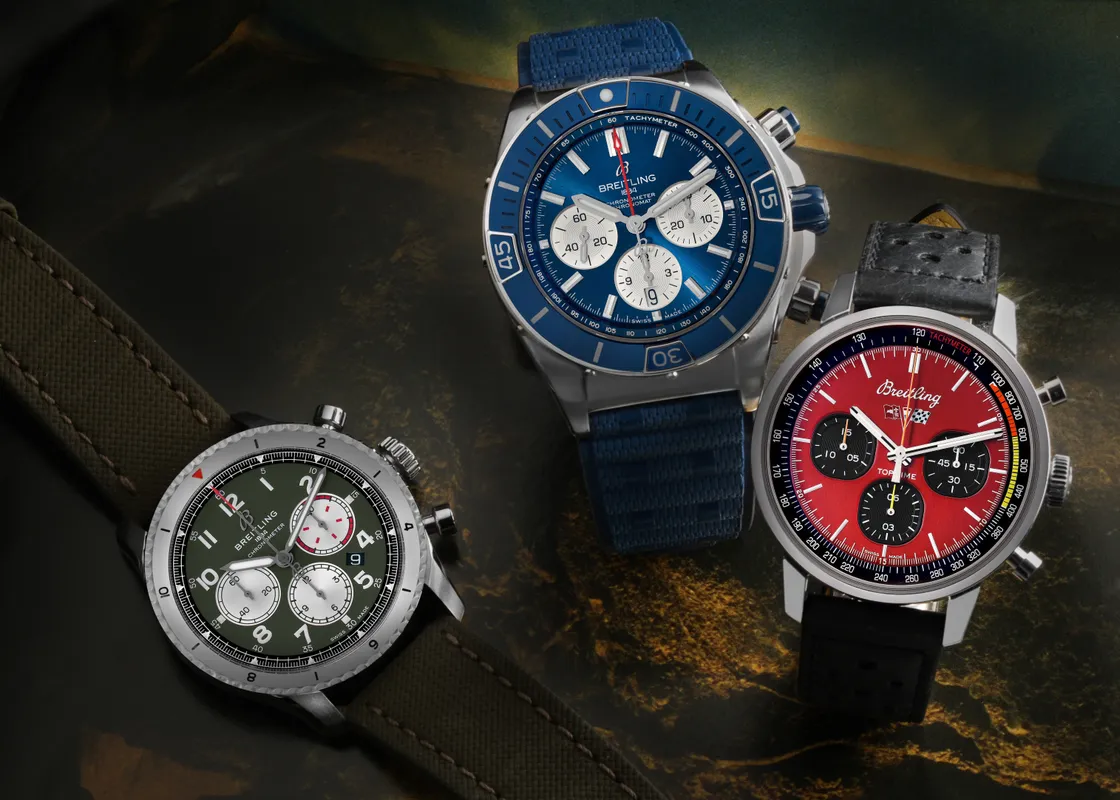 Photo showing three Breitling watches