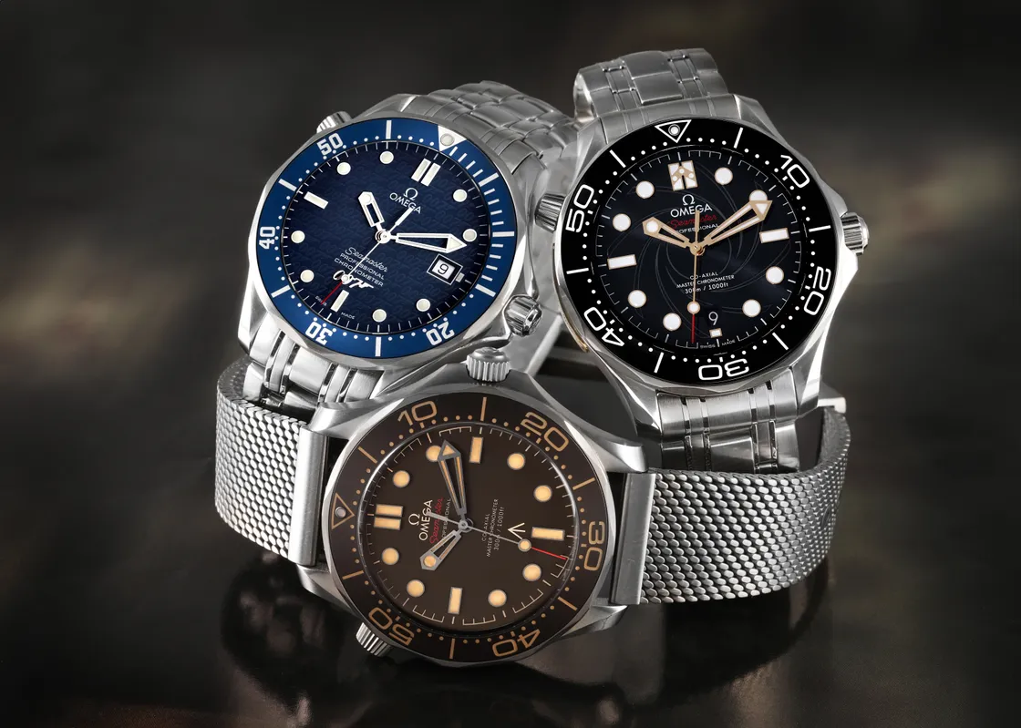 Photo showing three Omega watches